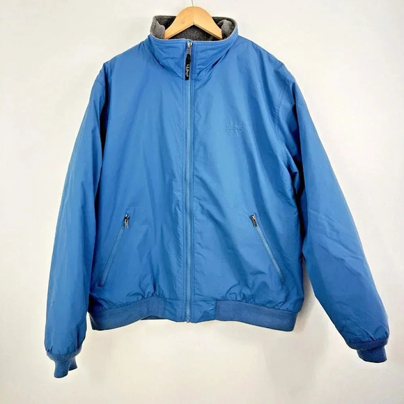 LL Bean Jacket Mens XL Blue Shell Fleece Lined Thinsulate Warm Up Casual Outdoor - Picture 1 of 8